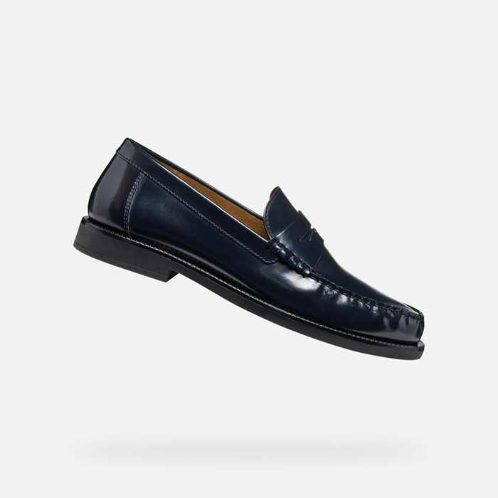 Leather loafers RECANATI MAN Navy | GEOX