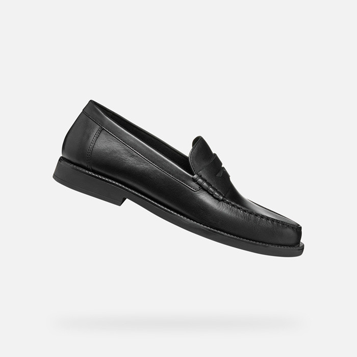 Leather loafers RECANATI MAN Black | GEOX