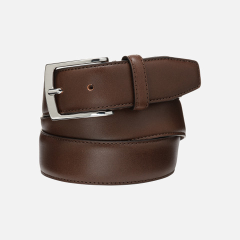 Leather belt BELT MAN Coffee - image number 0 | GEOX