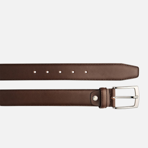 Leather belt BELT MAN Coffee - image number 1 | GEOX