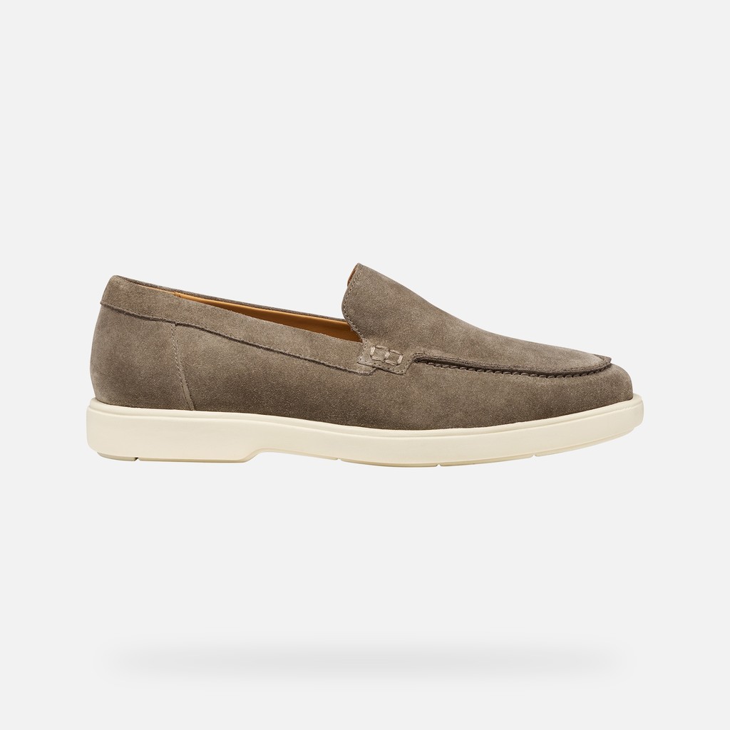 Suede loafers SPHERICA EC17 MAN Dove grey - image number 1 | GEOX
