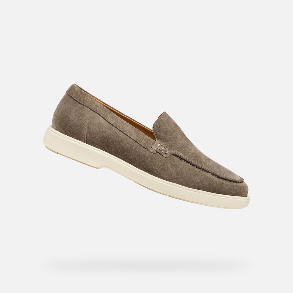 Suede loafers SPHERICA EC17 MAN Dove grey - image number 0 | GEOX