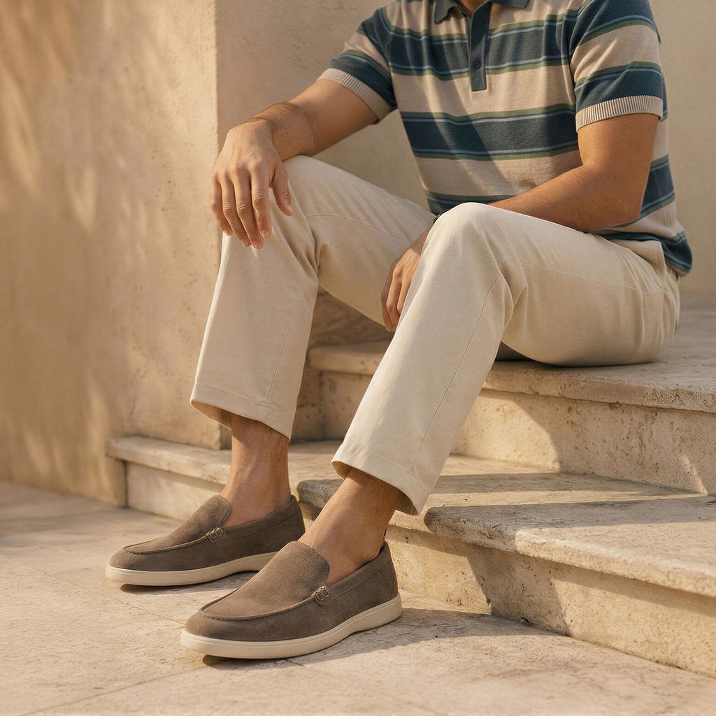 Wildledermokassins SPHERICA EC17 HERR Taupe - image number 1 | GEOX