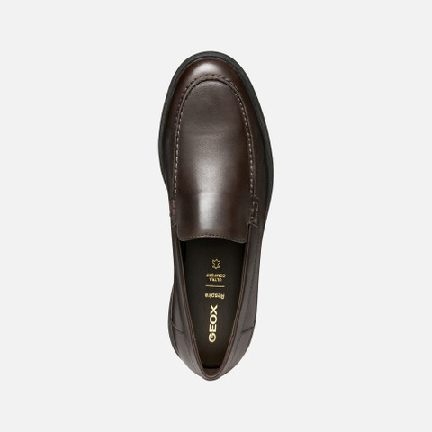 Leather loafers SPHERICA EC17 MAN Coffee - image number 5 | GEOX