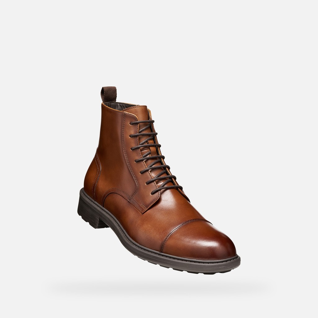 Ankle boots WALK PLEASURE B MAN Cognac - image number 4 | GEOX