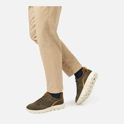 Low top sneakers SPHERICA MAN Military/Browncotto - image number 2 | GEOX