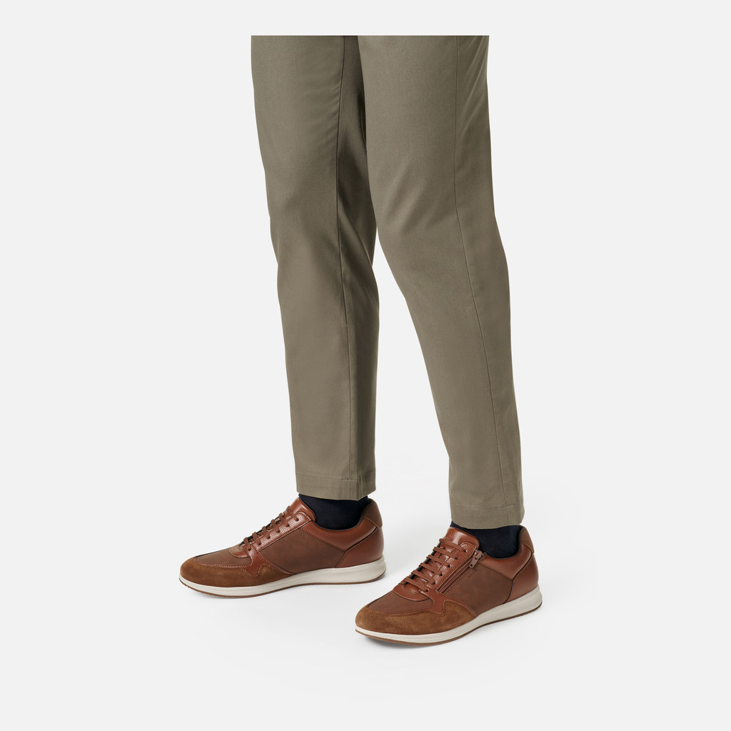 Zipped shoes AVERY MAN Brown cotto - image number 2 | GEOX