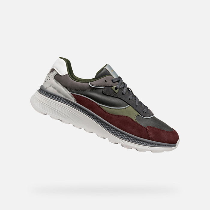 Baskets basse SPHERICA ACTIF X1 HOMME Anthracite/Bordeaux | GEOX