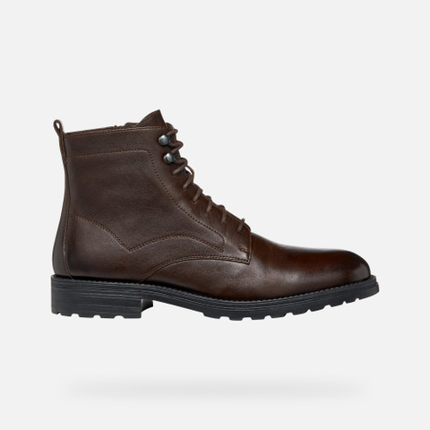 Ankle boots with laces REDCLIF MAN Coffee - image number 1 | GEOX