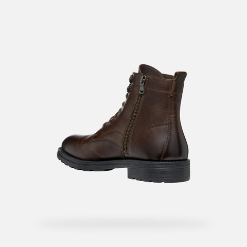 Ankle boots with laces REDCLIF MAN Coffee - image number 3 | GEOX