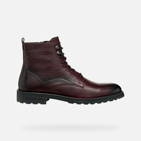 Ankle boots with laces REDCLIF MAN Wine - image number 1 | GEOX