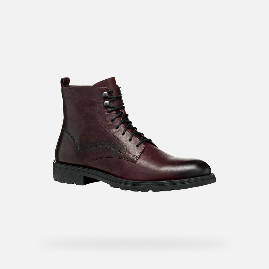 Ankle boots with laces REDCLIF MAN Wine - image number 2 | GEOX