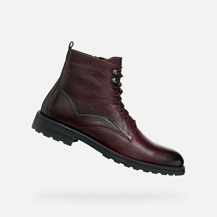 Ankle boots with laces REDCLIF MAN Wine | GEOX