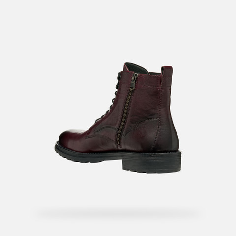 Ankle boots with laces REDCLIF MAN Wine - image number 3 | GEOX