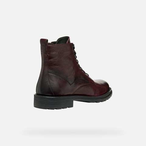 Ankle boots with laces REDCLIF MAN Wine - image number 4 | GEOX