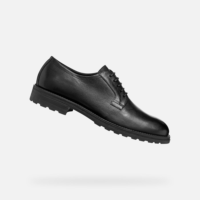 Sapatos de pele REDCLIF HOMEM Preto | GEOX