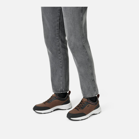 Waterproof trainers SENALES ABX MAN Brown Cotto/Black - image number 1 | GEOX