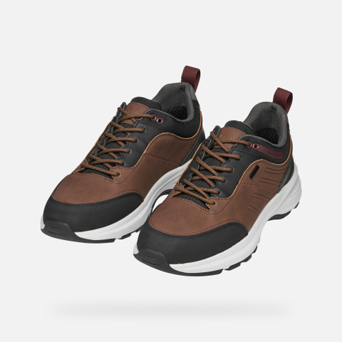 Waterproof trainers SENALES ABX MAN Brown Cotto/Black - image number 8 | GEOX