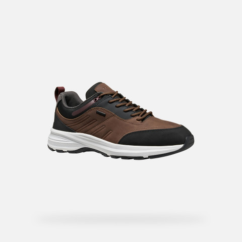 Waterproof trainers SENALES ABX MAN Brown Cotto/Black - image number 2 | GEOX