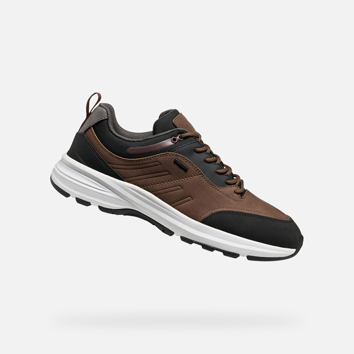 Sneakers imperméables SENALES ABX HOMME Cognac/Noir | GEOX