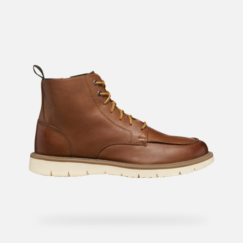 Ankle boots with laces POVE MAN Light Brown - image number 1 | GEOX