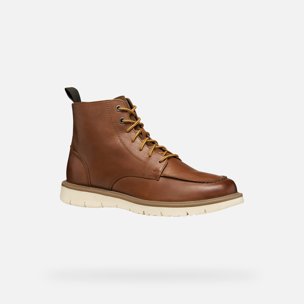 Ankle boots with laces POVE MAN Light Brown - image number 2 | GEOX