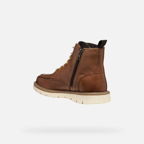 Ankle boots with laces POVE MAN Light Brown - image number 3 | GEOX