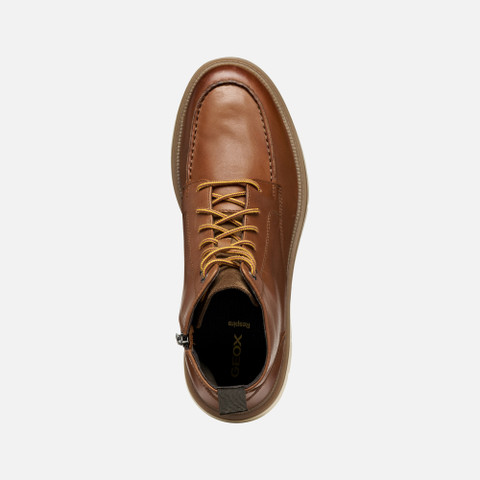 Ankle boots with laces POVE MAN Light Brown - image number 5 | GEOX