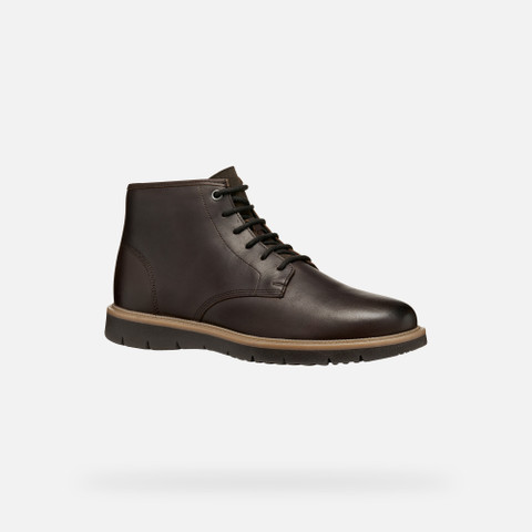 Ankle boots with laces POVE MAN Dark Brown - image number 2 | GEOX