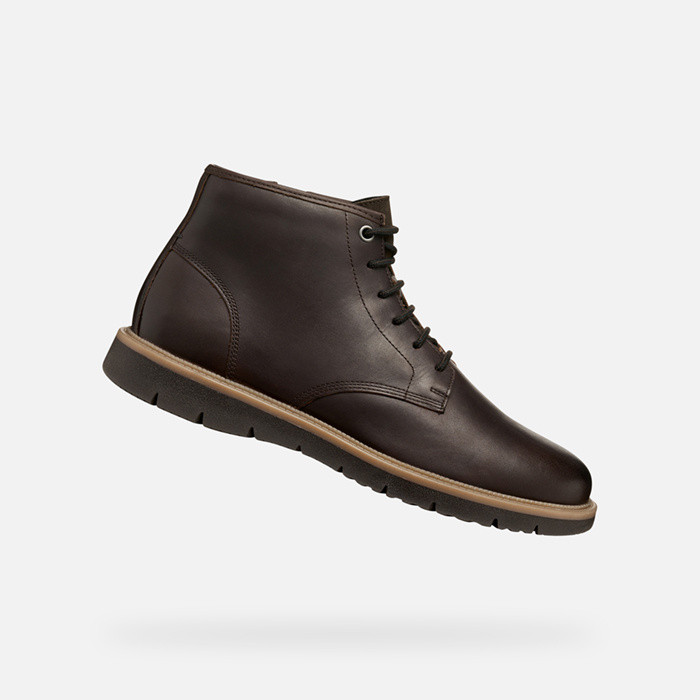 Ankle boots with laces POVE MAN Dark Brown | GEOX
