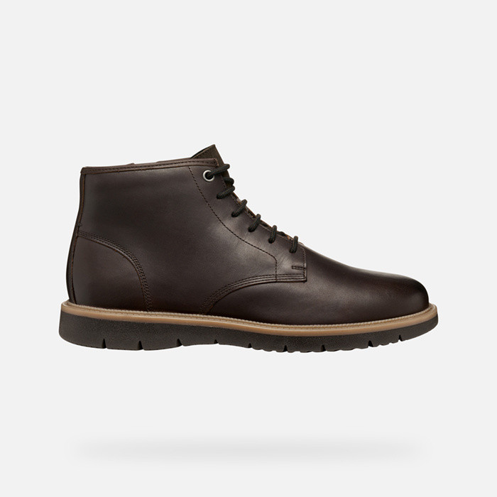 Ankle boots with laces POVE MAN Dark Brown | GEOX