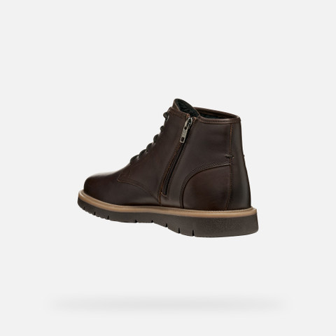 Ankle boots with laces POVE MAN Dark Brown - image number 3 | GEOX