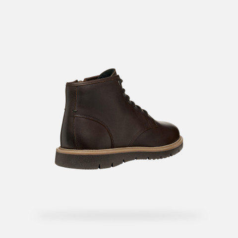 Ankle boots with laces POVE MAN Dark Brown - image number 4 | GEOX