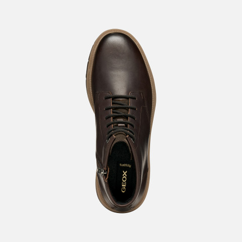 Ankle boots with laces POVE MAN Dark Brown - image number 5 | GEOX