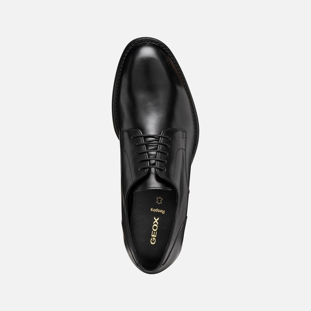 Chaussures en cuir BARBERIGO HOMME Noir - image number 5 | GEOX