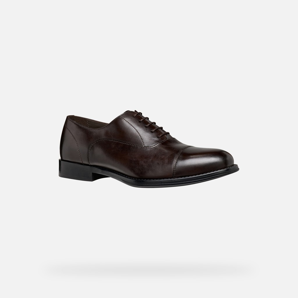 Leather shoes BARBERIGO MAN Coffee - image number 2 | GEOX