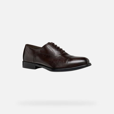 Leather shoes BARBERIGO MAN Coffee - image number 2 | GEOX