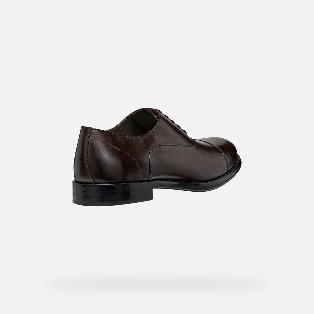Leather shoes BARBERIGO MAN Coffee - image number 4 | GEOX