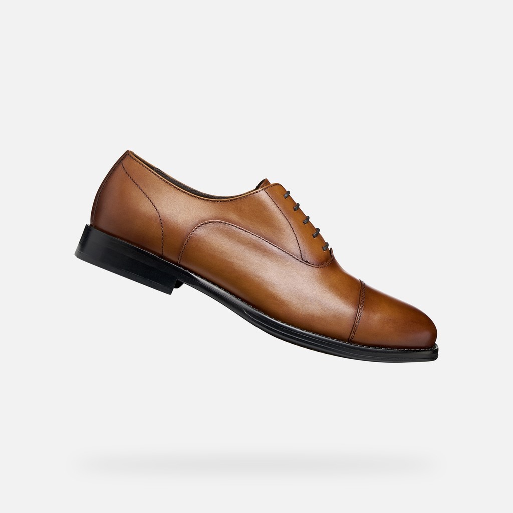 Leather shoes BARBERIGO MAN Cognac - image number 0 | GEOX