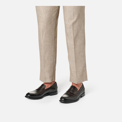 Leather loafers BARBERIGO MAN Coffee - image number 2 | GEOX