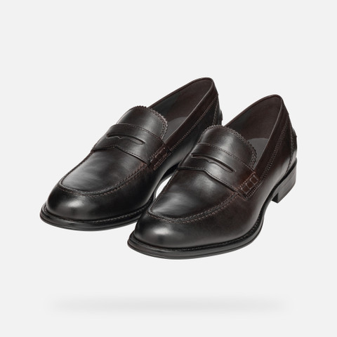 Leather loafers BARBERIGO MAN Coffee - image number 8 | GEOX