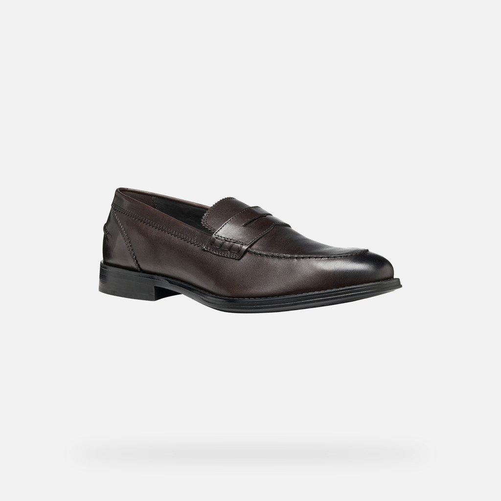 Leather loafers BARBERIGO MAN Coffee - image number 2 | GEOX