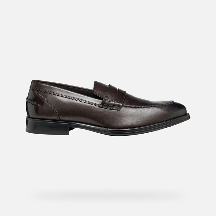 Leather loafers BARBERIGO MAN Coffee | GEOX