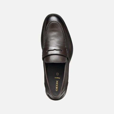 Leather loafers BARBERIGO MAN Coffee - image number 5 | GEOX
