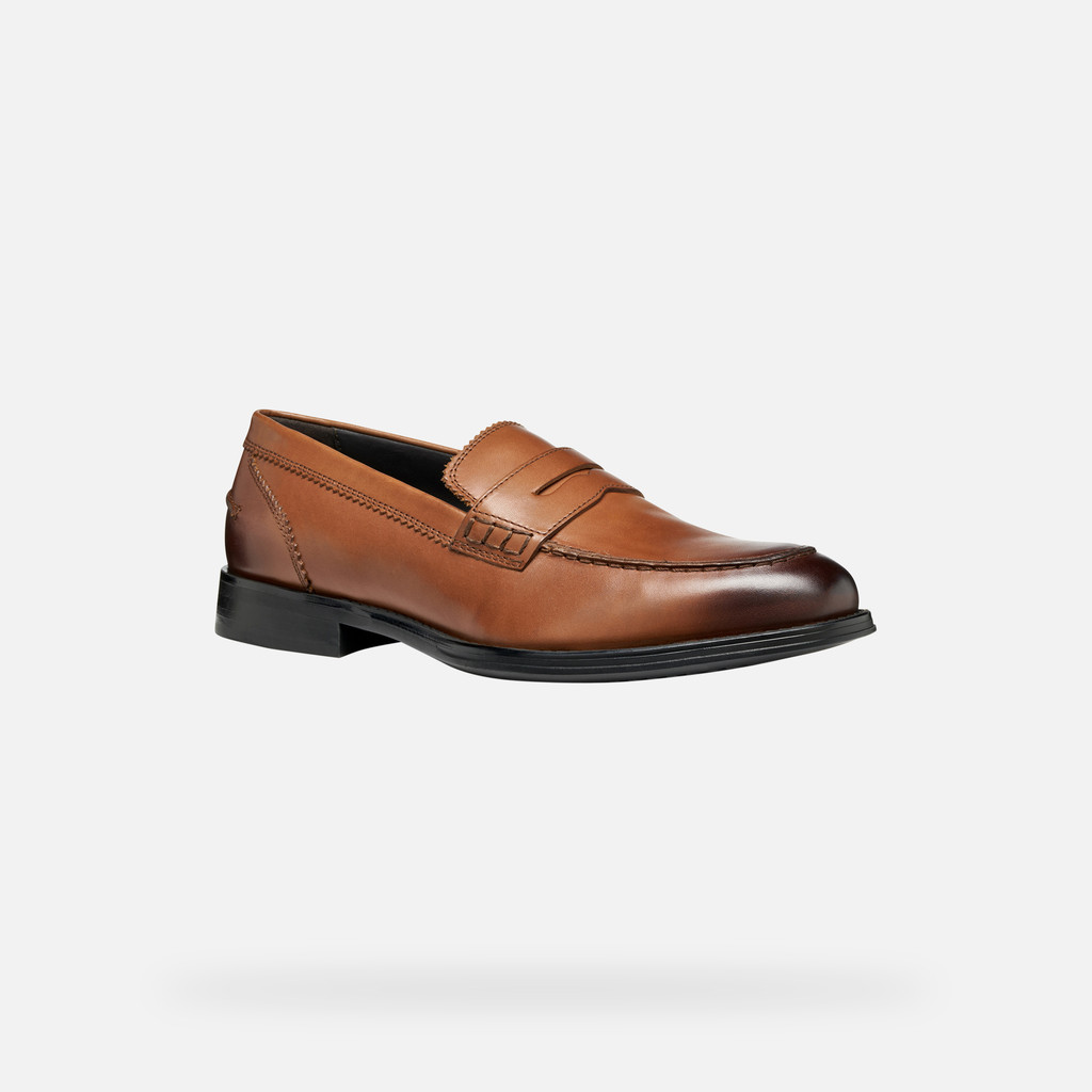 Leather loafers BARBERIGO MAN Cognac - image number 2 | GEOX