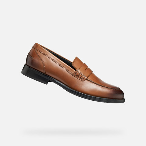 Leather loafers BARBERIGO MAN Cognac - image number 0 | GEOX
