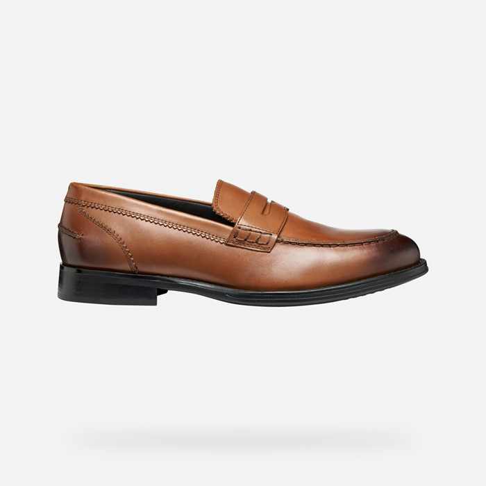Leather loafers BARBERIGO MAN Cognac | GEOX