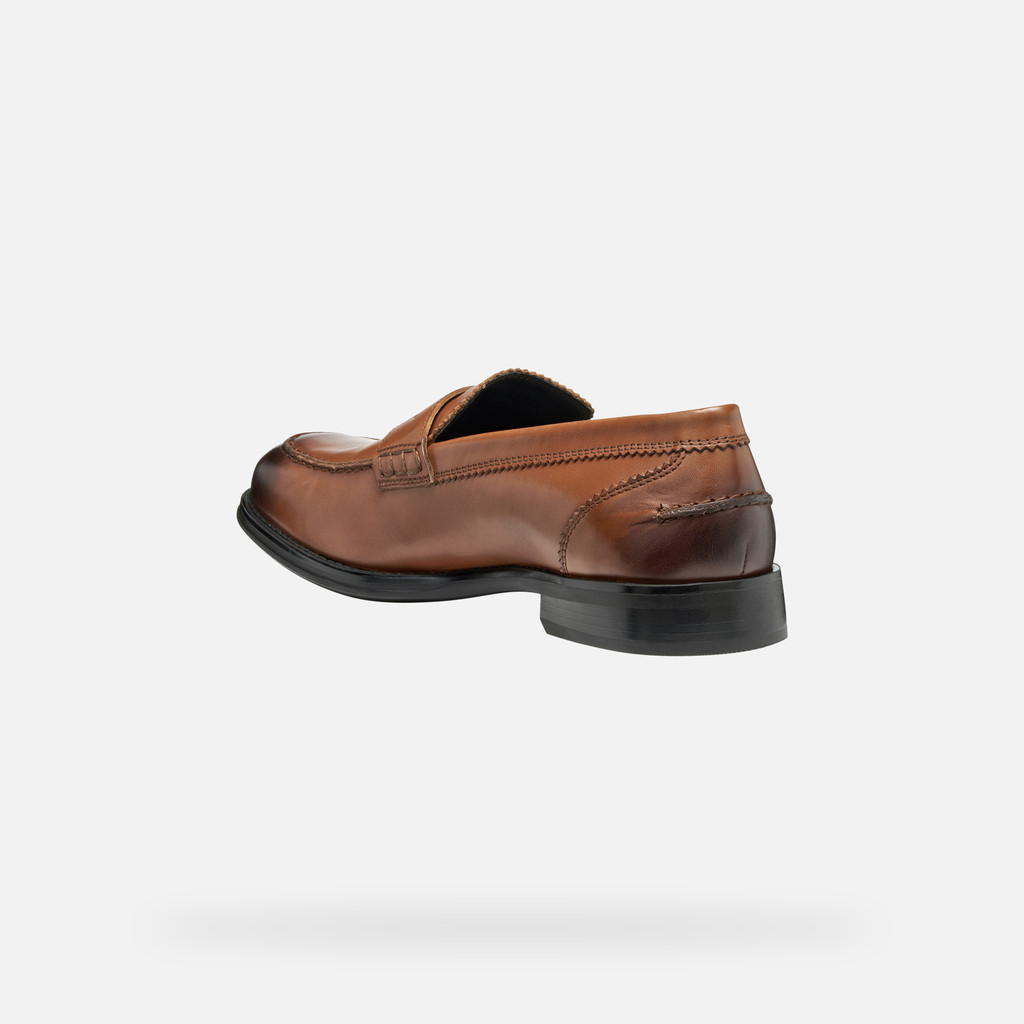 Leather loafers BARBERIGO MAN Cognac - image number 3 | GEOX