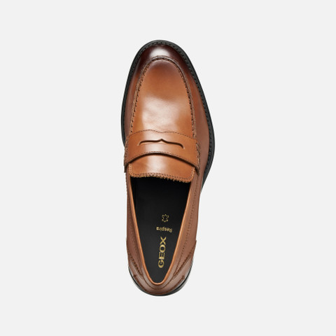 Leather loafers BARBERIGO MAN Cognac - image number 5 | GEOX