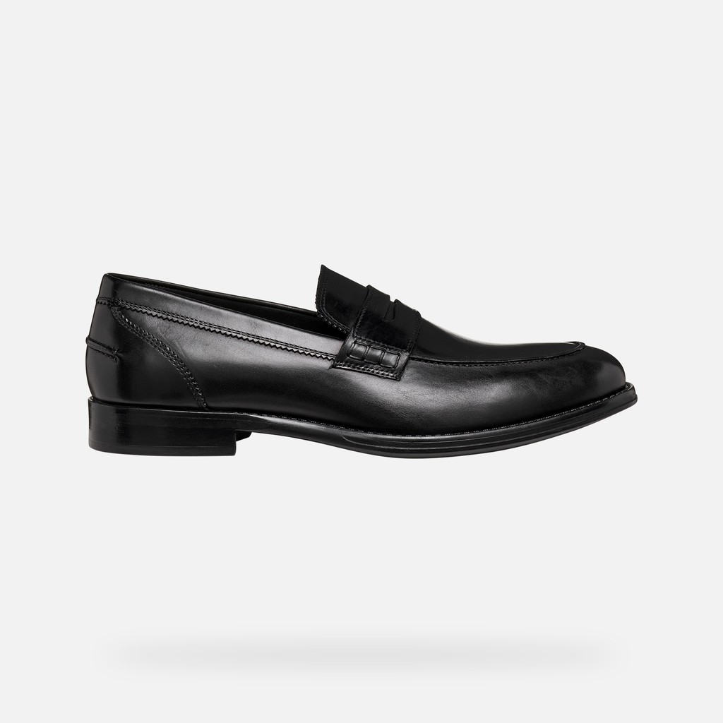 Leather loafers BARBERIGO MAN Black - image number 1 | GEOX